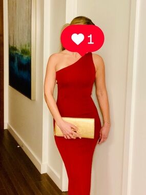 Theory One-Shoulder Rust Orange Evening Gown 2 4 small